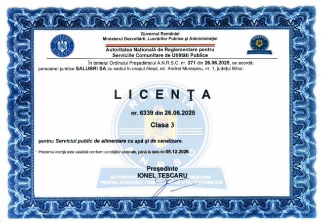 Certificări și licențe